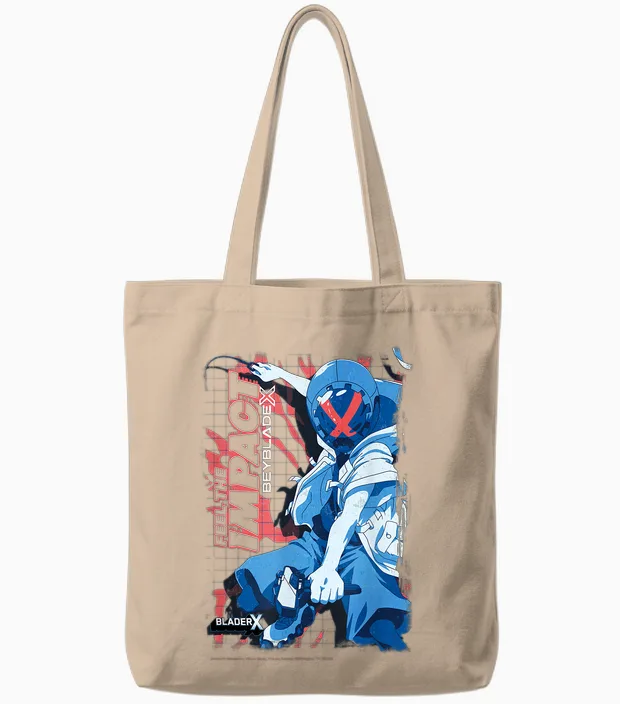Beyblade X Jaxon Blader X Feel the Impact Tote Bags in Natural