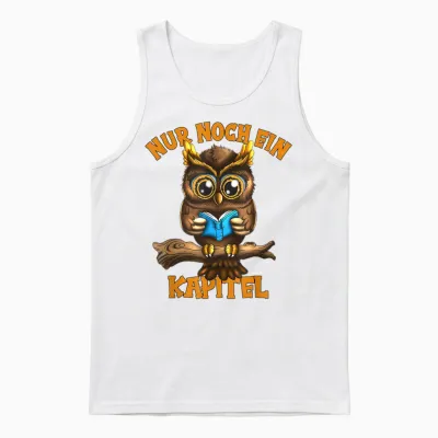 Nur Noch Ein Kapitel Owl Reading Owls Fan Kids Animal Lovers T-Shirt, Black, S Unisex Tank Top - White