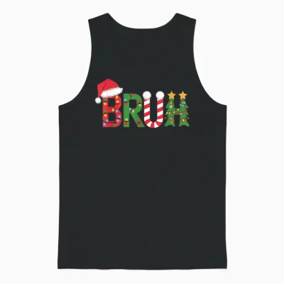 Christmas Shirts for Kids Boys Bruh Funny Christmas Women Unisex Tank Top - Black