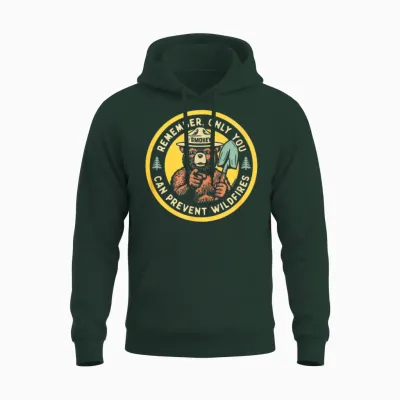 Remember Only You Can Prevent Wildfires Pointing Smokey Bear Unisex Hoodie - Forest