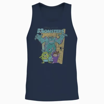 Disney Pixar Monsters Inc. Mike Sully Boo Group Unisex Tank Top - Navy