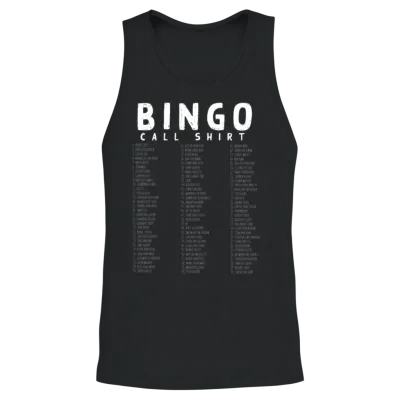 Bingo Call Chart , Bingo Player Unisex Tank Top - Black
