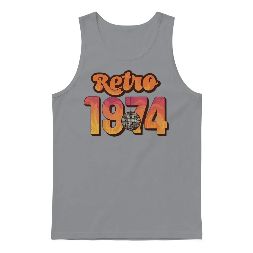 Retro 1974 Disco Fever Party Design Unisex Tank Top - Sport Grey
