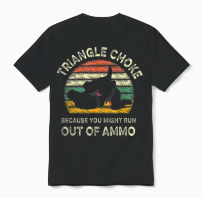 Jiu Jitsu Retro Vintage Triangle Choke Bjj Mma Unisex T-Shirt - Black