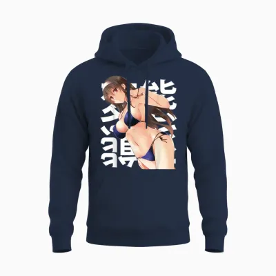 Anime Manga Lewd Esthétique Waifu Otaku Soumis Japonais Unisex Hoodie - Navy