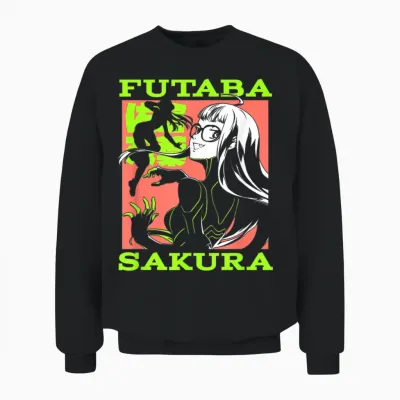 Persona 5 Futaba Sakura Manga Collage Rpg Video Game Unisex Sweatshirt - Black