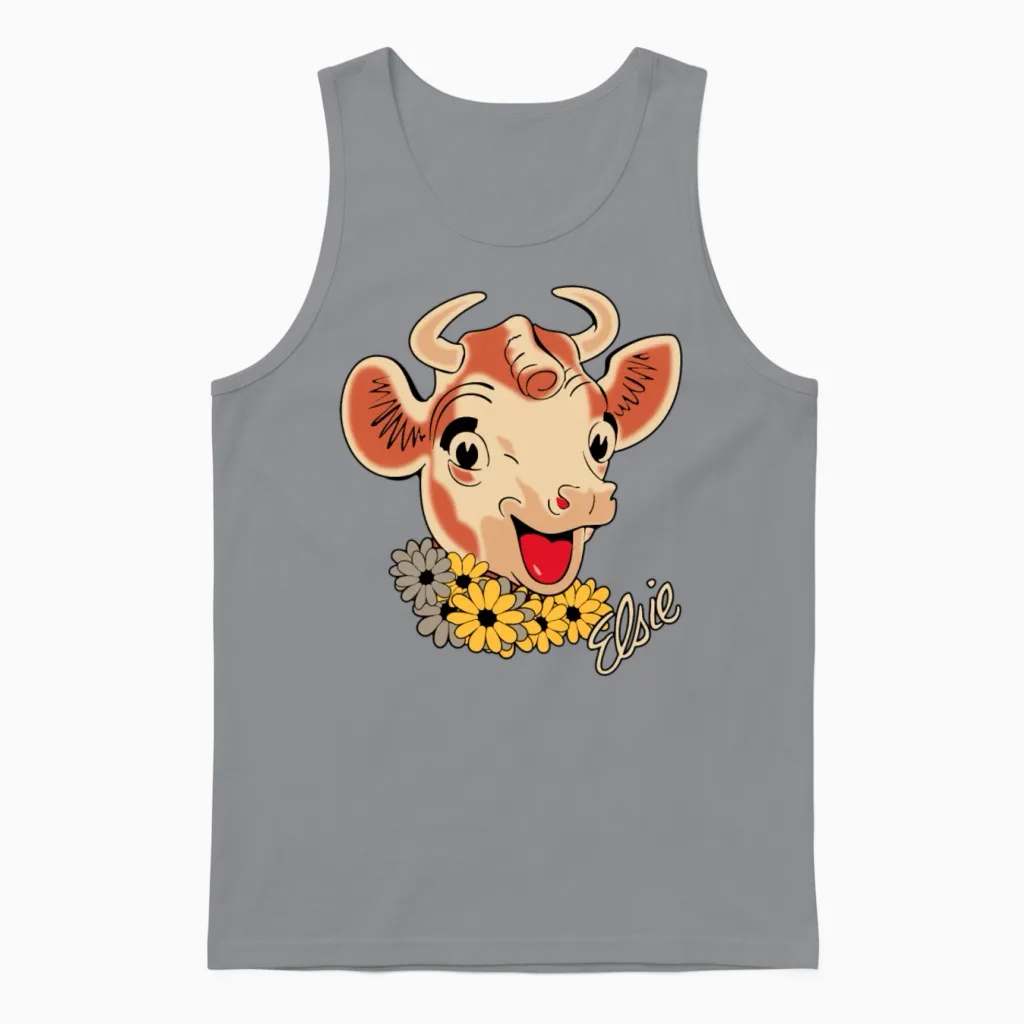 Elsie Cow Farm & Country Unisex Tank Top in Sport Grey