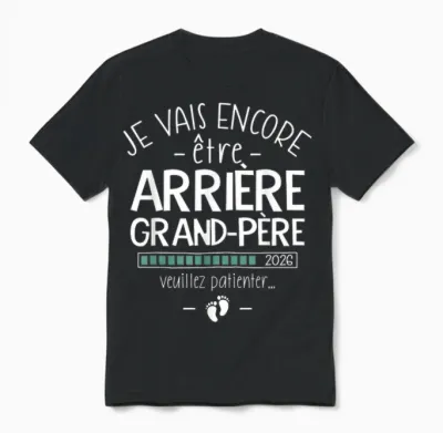Encore Grand-Père 2026 - Announcement 2eme Bébé En Route Unisex T-Shirt - Black