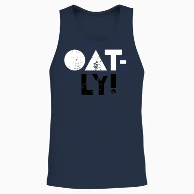 Oatly! Oat Milk Unisex Tank Top - Navy