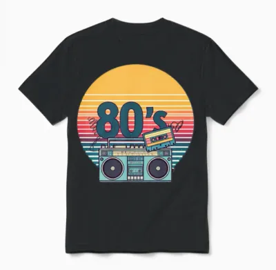 Retro 80s Unisex T-Shirt - Black