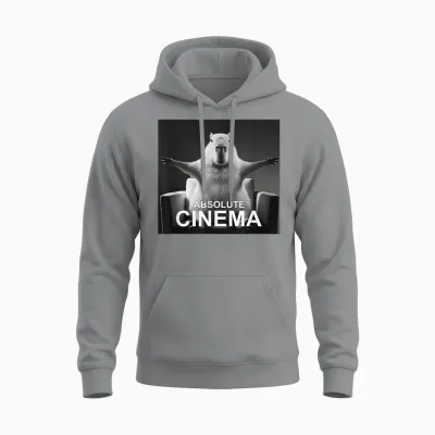 Capybara Absolute Cinema Meme Humour Unisex Hoodie - Sport Grey