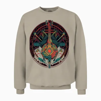 Banjo Guitar Guitarist Banjo Player Music Lover Unisex Sweatshirt - Sand