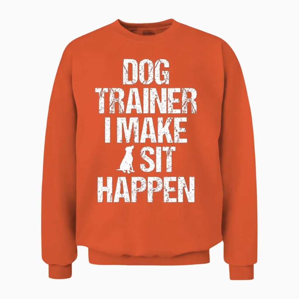 Dog Trainer Dog Commands Obedience Training Unisex Sweatshirt in Orange
