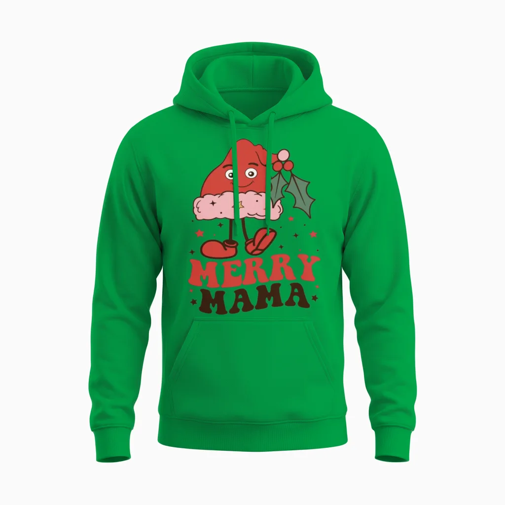 Funny Retro Christmas Unisex Hoodie in Irish Green