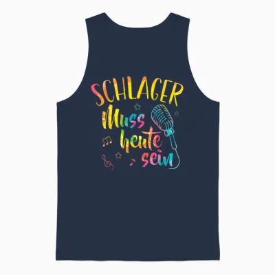 Schlager Muss Heute Sein Gute Laune Music Schlagerparty Unisex Tank Top - Navy