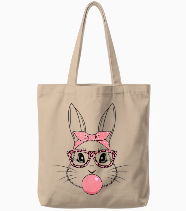 Ostern Hase Leoparden Brille Osterhasen Hasengesicht Party Tote Bags in Natural