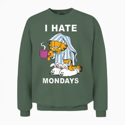 Garfield I Hate Mondays Coffee Garfield Unisex Sweatshirt - Military Green