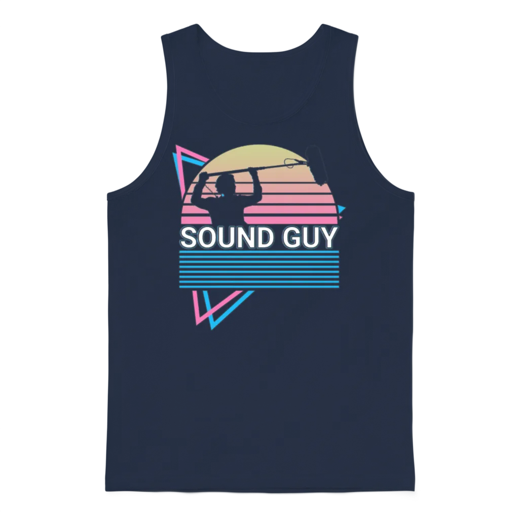 Sound Guy Retro Unisex Tank Top - Navy