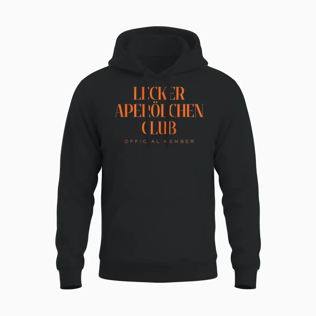 Lecker-Aperölchen-Club | Official Member Spritz Backprint Unisex Hoodie in Black