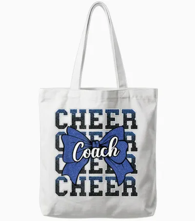 Blau Funny Sport Loud Proud Cheer Coach Dad Father's Day Tote Bags - White