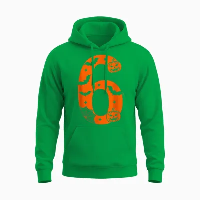 Number 6 Funny Six Seven Meme Halloween Unisex Hoodie - Irish Green