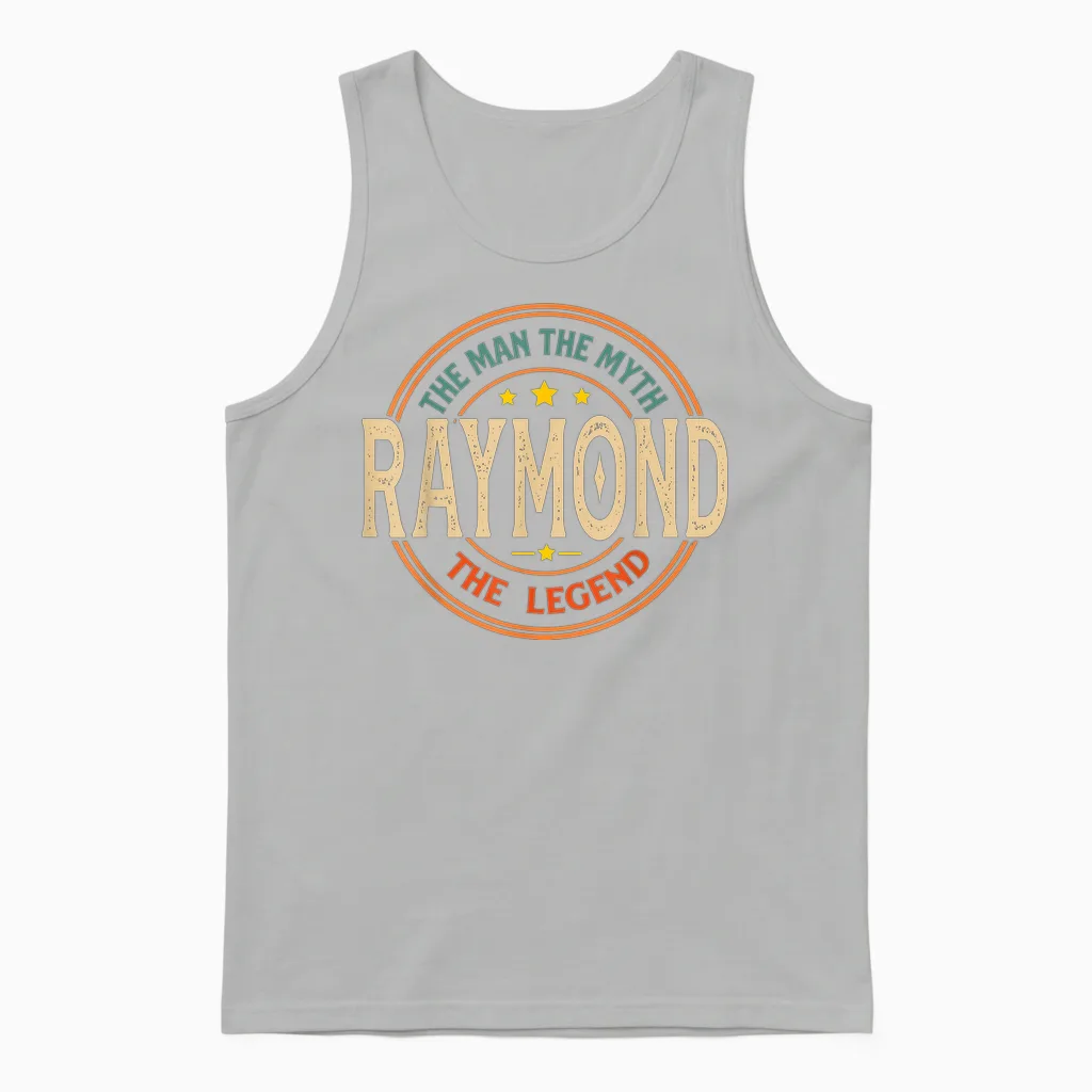 Raymond the Man the Myth the Legend Vintage Custom Unisex Tank Top in Ash
