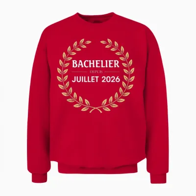 Bachelier 2026 Félicitations Réussite Bac Souvenir Garçon Unisex Sweatshirt - Red