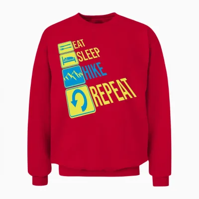 Daily Repeat Hiking Mountains Unisex Sweatshirt - Red