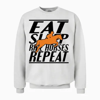 Eat Sleep Horses Unisex Sweatshirt - White