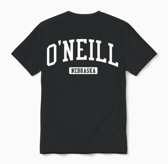 O'neill Nebraska Ne Sportdesign Im Vintage-Stil Langarmshirt Unisex T-Shirt in Black