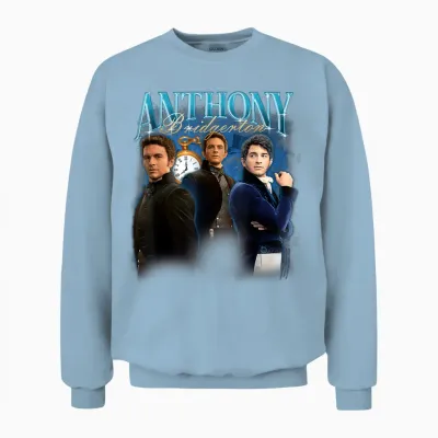 Bridgerton Anthony Bridgerton Vintage Unisex Sweatshirt - Light Blue