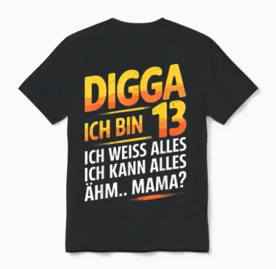13th Birthday Boy Girl 13 Years 2012 Funny Gift T-Shirt, Black Unisex T-Shirt - Black
