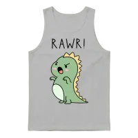 Dino Rawr Unisex Tank Top - Ash – 1