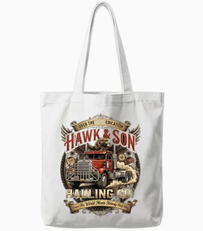 Hawk and Son Hauling Company Big Rig Pride Trucking-Liebhaber Tote Bags - White