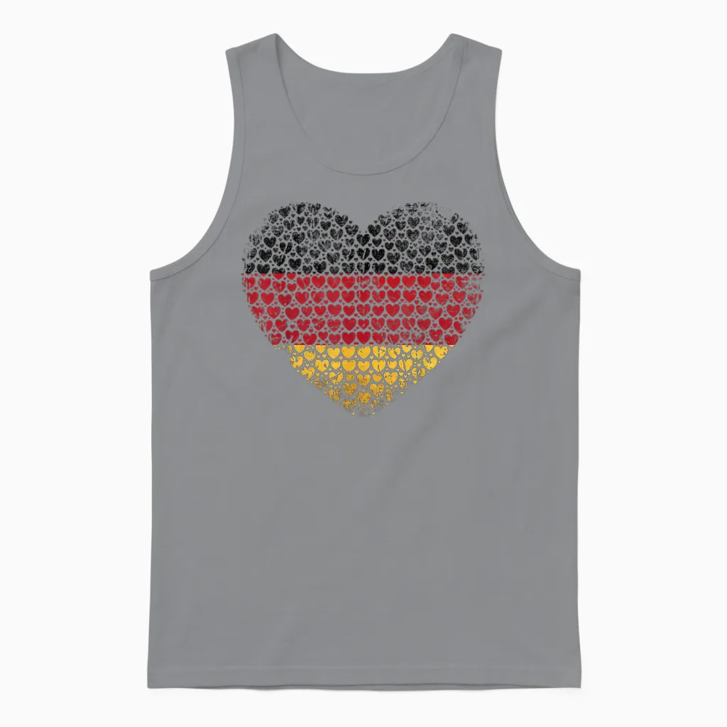 Deutschland Flaggenherz Aus Kleinen Herzen Schwarz Rot Gold Unisex Tank Top in Sport Grey