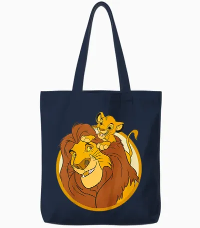 Kinder the Lion King Mufasa and Simba Tote Bags - Navy