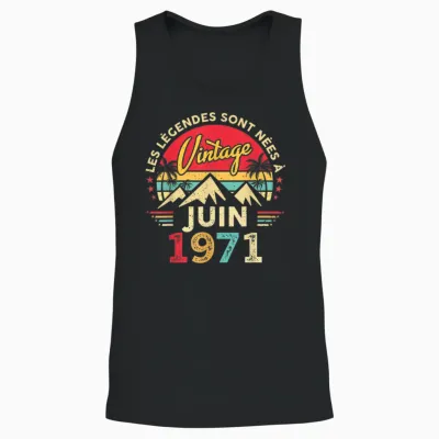1971 Déco Drôle Cadeau Unisex Tank Top - Black
