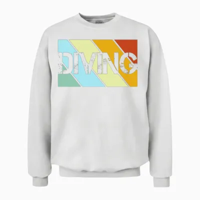 Diving Retro Unisex Sweatshirt - White
