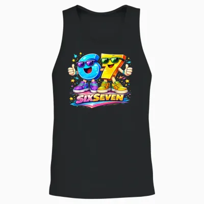 Six Seven 67 Meme Lustiges Zahlen Design Für Kinder Teenager Unisex Tank Top - Black