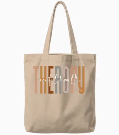 Mental Health Therapy Squad Matching Therapist Tote Bags - Natural