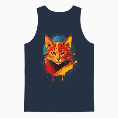 Funny,beautiful Cat Design .cute Cat Design Unisex Tank Top - Navy