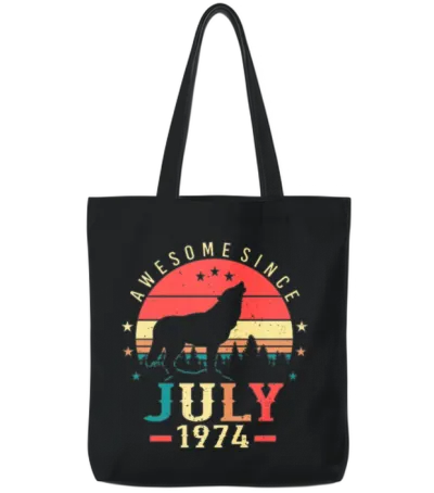 In July 1974 Retro Tote Bags - Black