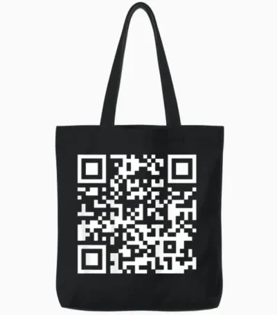 (auf Der Rückseite) Lustiger Qr Fck off Code Spruch Zitat Für Männer Frauen Tote Bags - Black