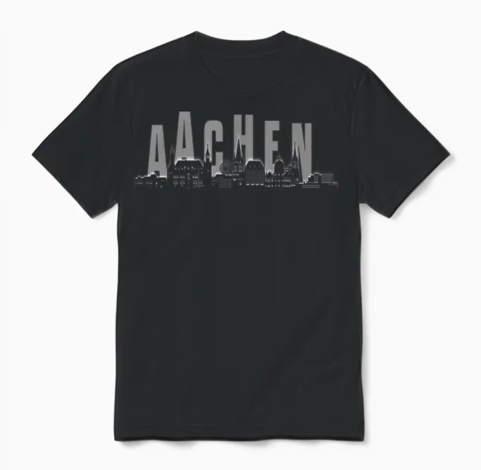 Aachen Skyline Unisex T-Shirt in Black