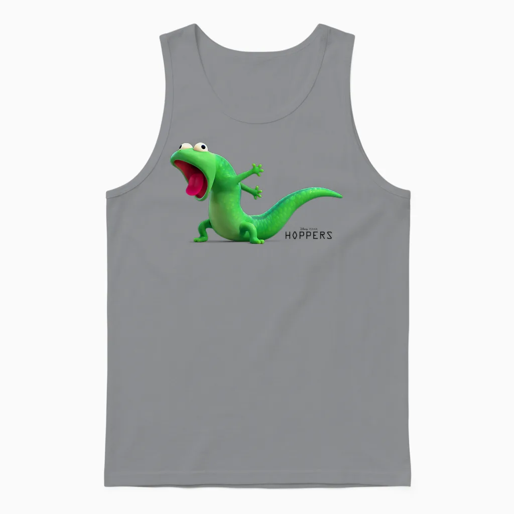 Disney Pixar Hoppers Tom Lizard Coughing Funny Movie Scene Unisex Tank Top in Sport Grey