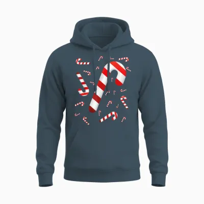 Candy Cane Merry and Bright Red and White Candy Costume Unisex Hoodie - Dark Heather