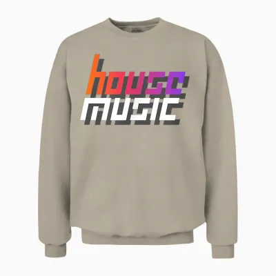 House Music Techno Dj Party Festival Electro Rave Trance T-Shirt, Black, S Unisex Sweatshirt - Sand