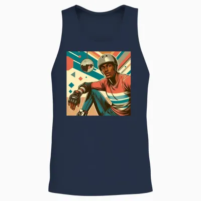 Retro Street Skater Unisex Tank Top - Navy