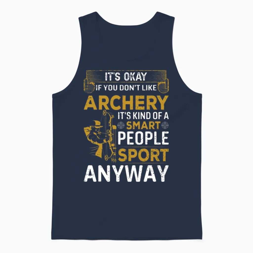 Funny Archery Sarcasm Memes & Humor Gift Unisex Tank Top in Navy