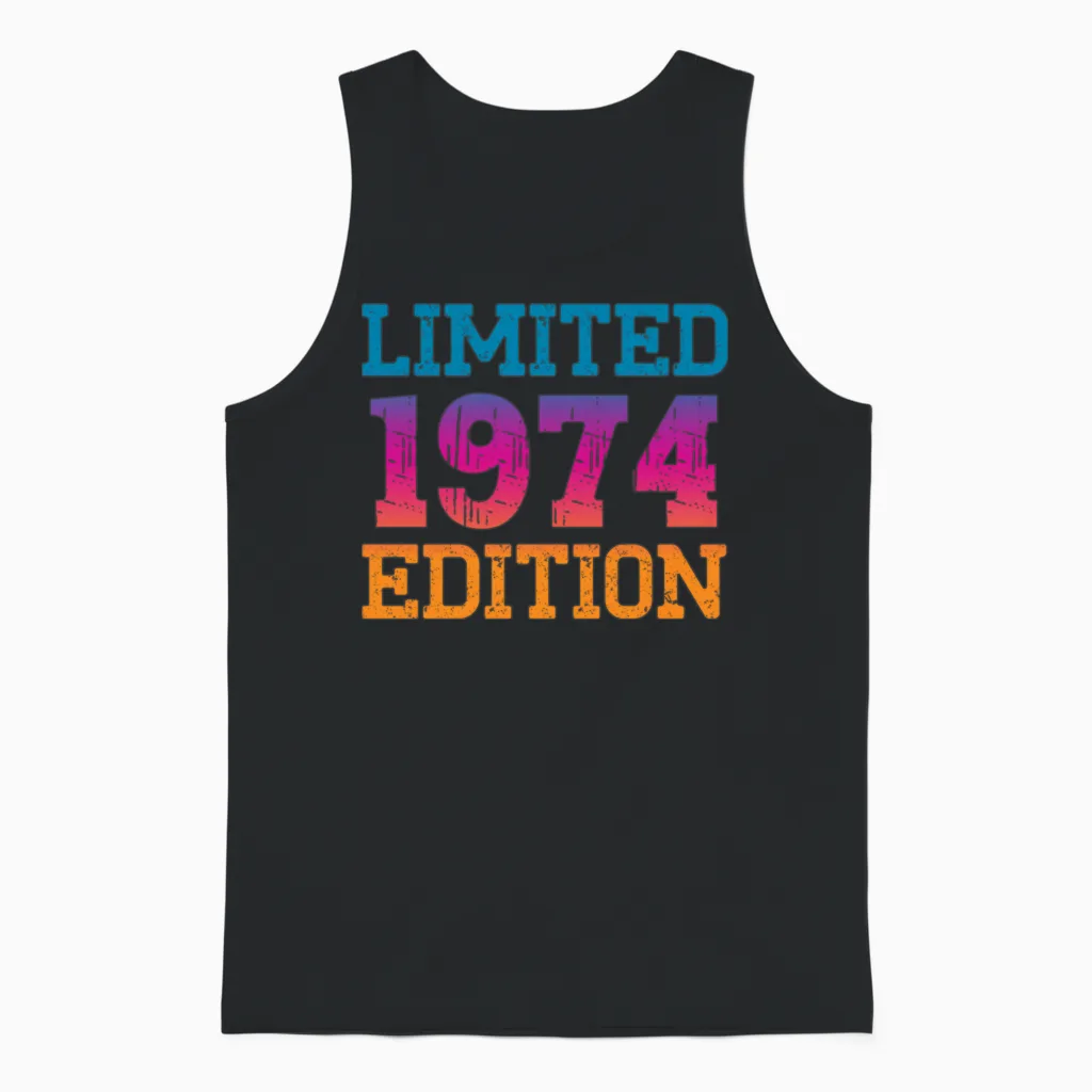 Vintage 1974 Unisex Tank Top in Black